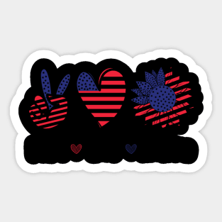 Peace, love, America Sticker